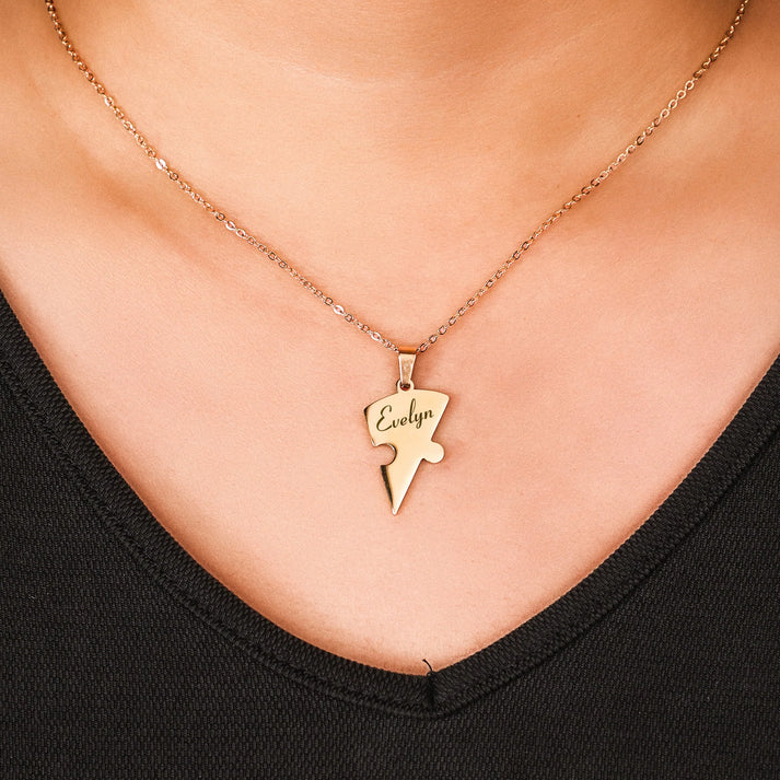 Collier Cœur Puzzle Personnalisé — Héritia™